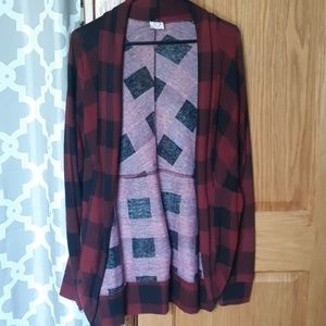 Womens buffalo plaid open cardigan